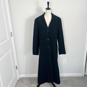 East 5th Women’s Vintage Trench Coat Black Wool Blend Winter Overcoat Size 12